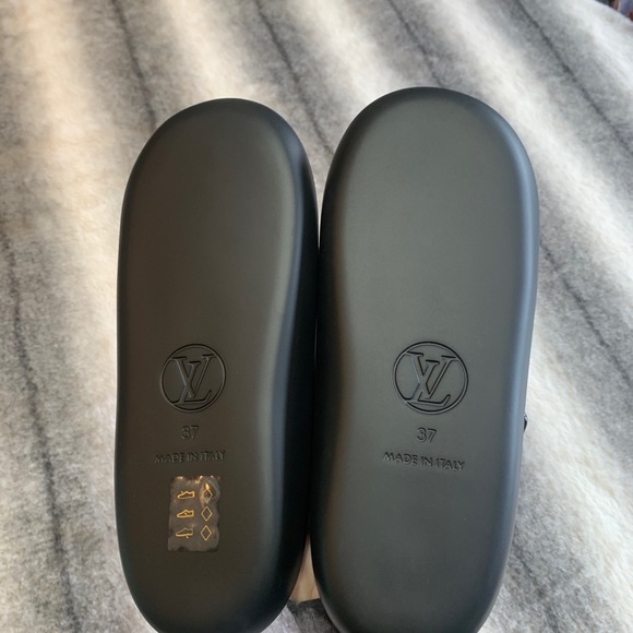 { Louis Vuitton } Sunbath Flat Mules Black Sandal - Picture 9 of 15